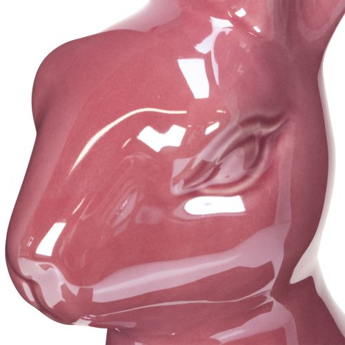 Artikel Osterhase aus Keramik 37cm glänzend Rosa – Frühlingsdeko für Tisch & Fenster
