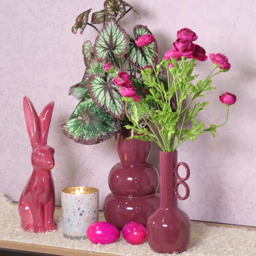 Artikel Osterhase aus Keramik 37cm glänzend Rosa – Frühlingsdeko für Tisch & Fenster