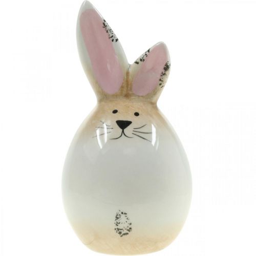 Artikel Osterhase Keramik Weiß Ei Deko Figur Hase Ø6cm H11,5cm