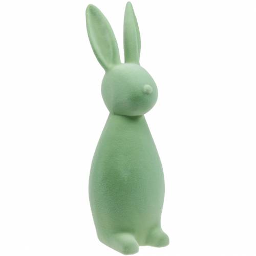 Floristik21 Osterdeko Hase 47cm Grün beflockt Osterhase Deko-Figur Ostern