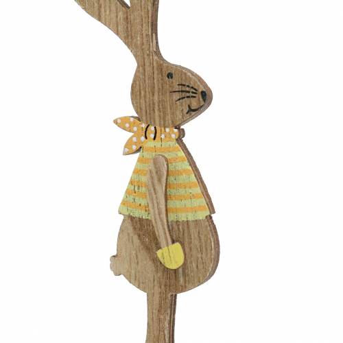 Floristik21 Osterdeko Hase mit Stab Holz Sortiert Natur 11cm 16St