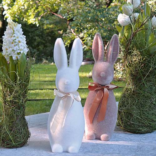 Floristik21 Hase beflockt Braun H42cm