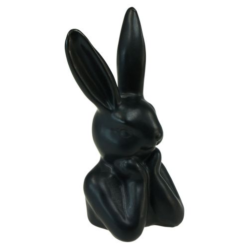 Floristik21 Hase denkend Hasenbüste Schwarz 7×6×15cm