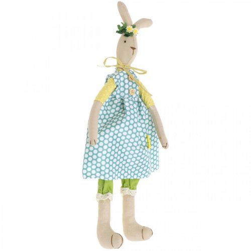 Floristik21 Stoffhase für Ostern, Osterhase mit Kleidung, Hasenmädchen H43cm