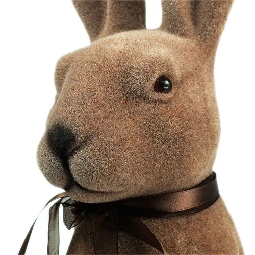 Artikel Hase sitzend Braun beflockt H44cm