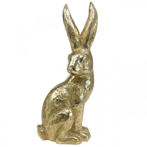 Floristik21 Deko Hase groß Osterhase sitzend Gold 22×17×51,5cm