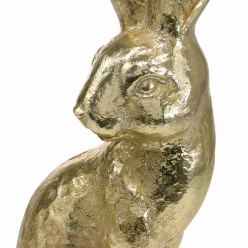 Floristik21 Deko Hase groß Osterhase sitzend Gold 22×17×51,5cm