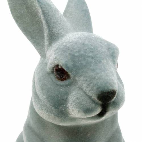 Osterhase aufrecht sitzend, Dekofigur Hase beflockt, Osterdeko 3St