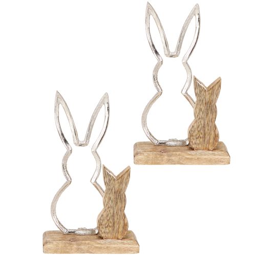 Artikel Deko-Hase Metall Holz Osterfigur 22cm 2er Set Tischdeko Hasenduo