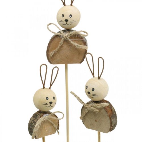 Floristik21 Hase Blumenstecker Holz Rost Osterhase Deko Natur 8cm 8 St