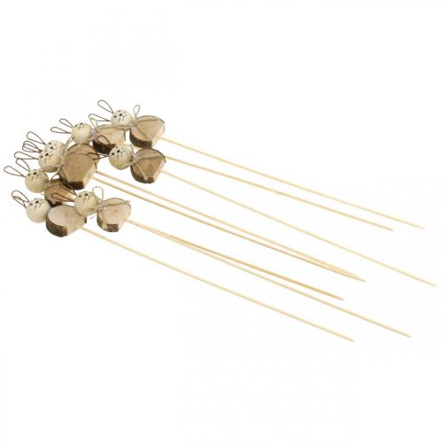 Floristik21 Hase Blumenstecker Holz Rost Osterhase Deko Natur 8cm 8 St