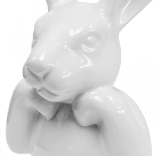 Floristik21 Deko Hase Keramik Weiß, Hasenbüste Osterdeko H17cm 3St