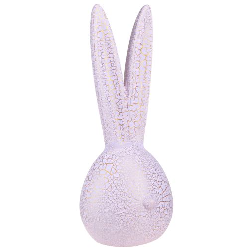 Floristik21 Rosa Gold Osterhase Hasenkopf Dekoration Krakelee 16,5x16x40cm