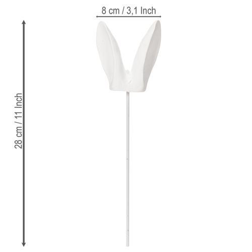 Artikel Hasenohren auf Stab 28 cm Weiß 8 Stück – Osterdeko für florale Kreationen