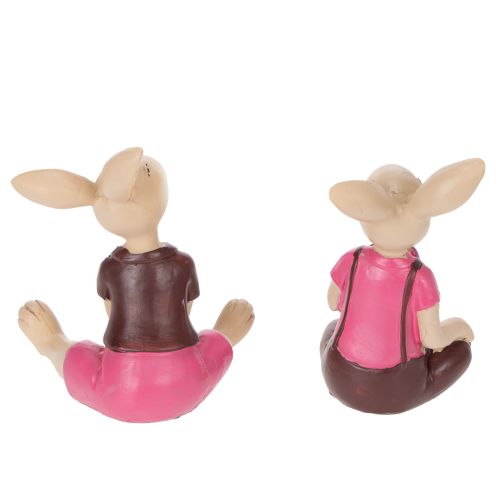 Artikel Osterhasen Figuren Set 4-teilig 9cm Rosa Braun Deko für Tisch & Frühling