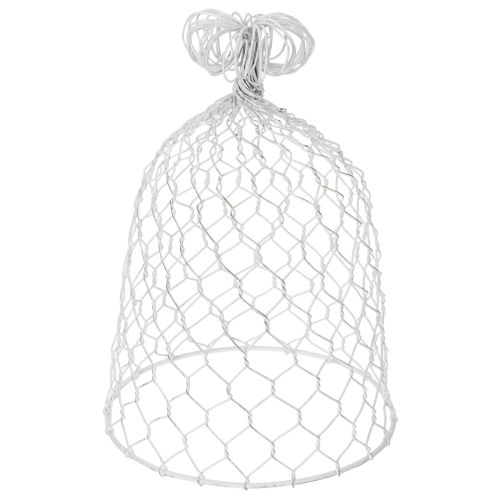 Drahtglocke aus weißem Metall 23cm für Dekorationen und Tischdesign