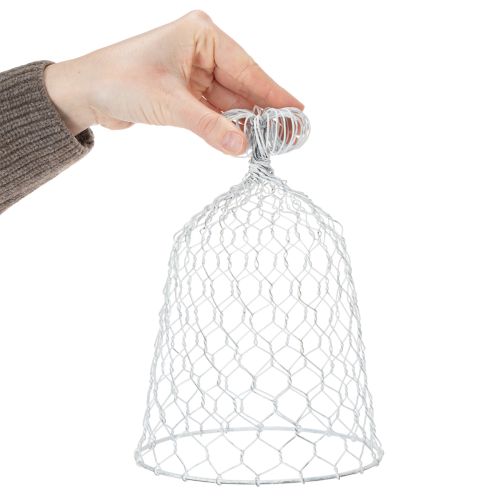 Artikel Drahtglocke aus weißem Metall 23cm für Dekorationen und Tischdesign