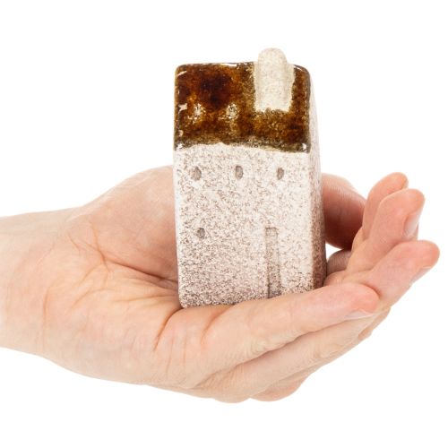 Dekohaus Set Keramik Miniatur Häuser 9 cm Braun 3 Stück | Floristik21.de