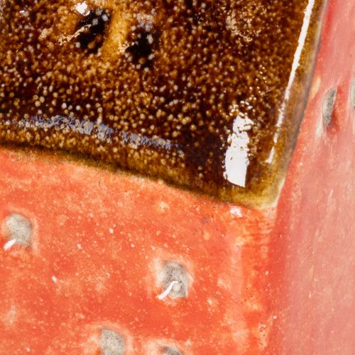 Keramik Miniaturhaus 10 cm, 3-tlg., braune Dächer, Innenbereich | Floristik21.de