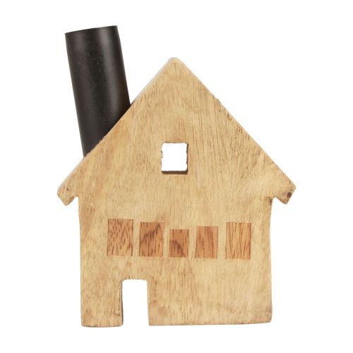Artikel Deko Haus Holz Deko Kerzenhalter Schwarz 10,5×3,5×13cm