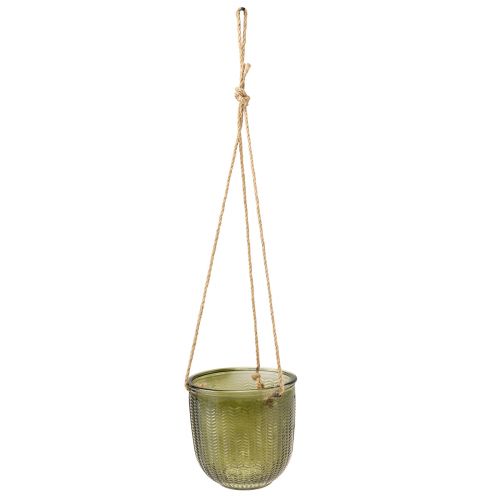 Artikel Hängetopf Glas Deko Glastopf Retro Grün Braun 14,5cm 2St
