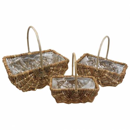 Floristik21 Henkelkorb rechteckig Natur 34×26/29×20/24×15cm 3er-Set