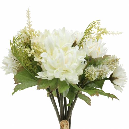 Floristik21 Chrysanthemenstrauß Mix Weiß 35cm