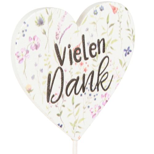 Artikel Herz-Pflanzenstecker aus Holz mit Sprüchen für Blumen & Geschenke 7x7cm 12er-Set