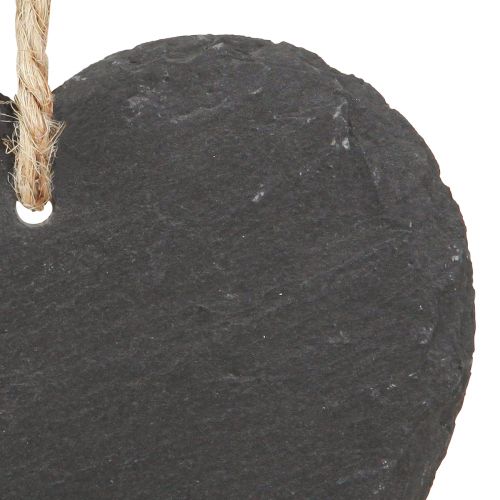 Artikel Herz aus Schiefer Schieferherz zum Hängen Schwarz 10cm 6St