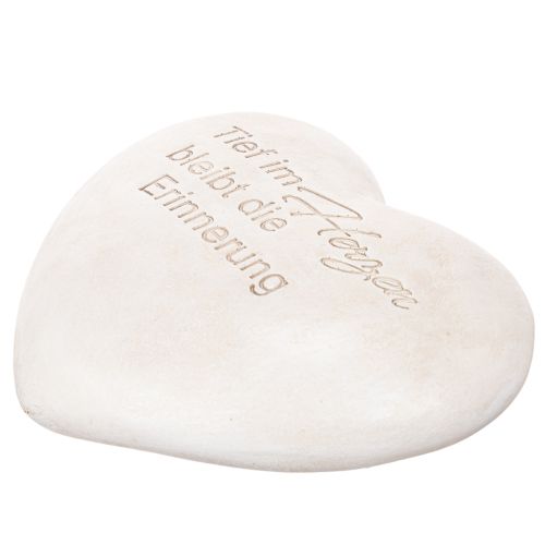 Grabdeko Herz Gedenkstein Polyresin 17x15 cm Grau mit Spruch | Floristik21.de