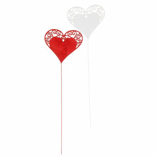 Floristik21 Herz am Stab, Dekostecker Herz, Hochzeitsdeko, Valentinstag, Herzdeko 16 St