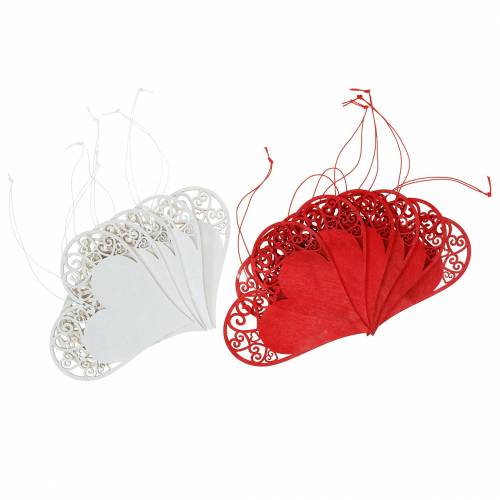 Herz zum Hängen, Hochzeitsdeko, Schmuckanhänger Herz, Herzdeko, Valentinstag 12St