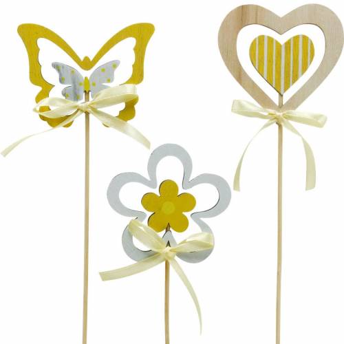 Floristik21 Dekostecker Schmetterling Blume und Herz, Frühlingsdeko, Blumenstecker, Valentinstag 9St