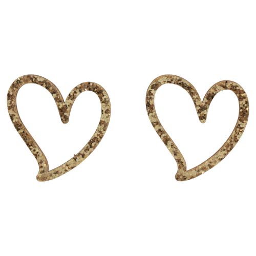 Floristik21 Herz Deko Streudeko Herzen Holz Tischdeko Gold 5cm 48 St