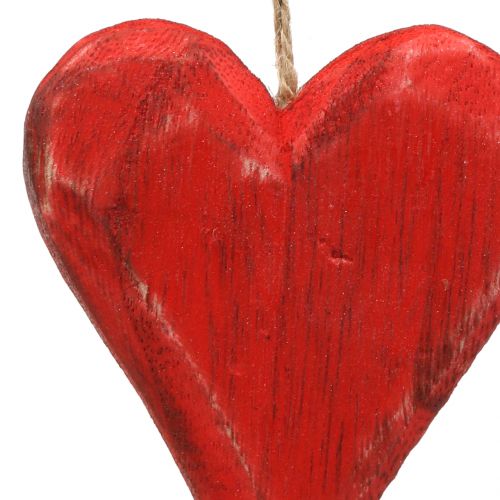 Herz Anhänger 6x Dekoherz Herzaufhänger Holz rot Hochzeitsdeko Valentin Liebe 