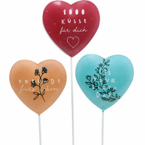 Herzstecker zum Dekorieren, Dekostecker Geburtstag Valentinstag Beste Freunde, Herzdeko aus Metall 9 St
