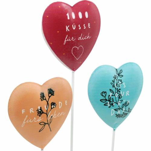 Artikel Herzstecker zum Dekorieren, Dekostecker Geburtstag Valentinstag Beste Freunde, Herzdeko aus Metall 9 St