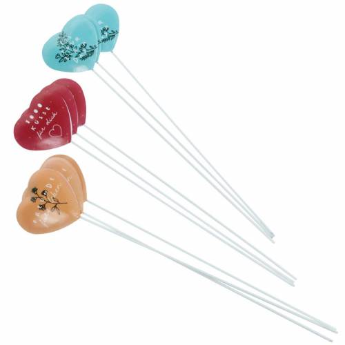 Artikel Herzstecker zum Dekorieren, Dekostecker Geburtstag Valentinstag Beste Freunde, Herzdeko aus Metall 9 St