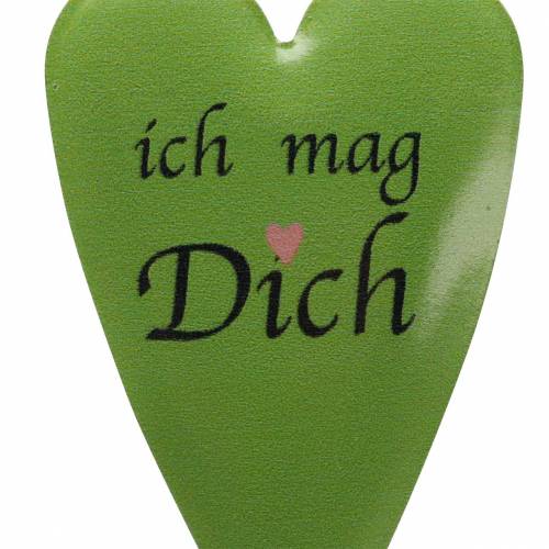 Floristik21 Herz am Stab mit Spruch Bunt sortiert Metall 4cm 8 St