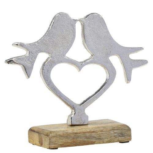 Artikel Herzdeko zum Stellen mit Vogel Deko Hochzeit 16,5cm × 19,5cm
