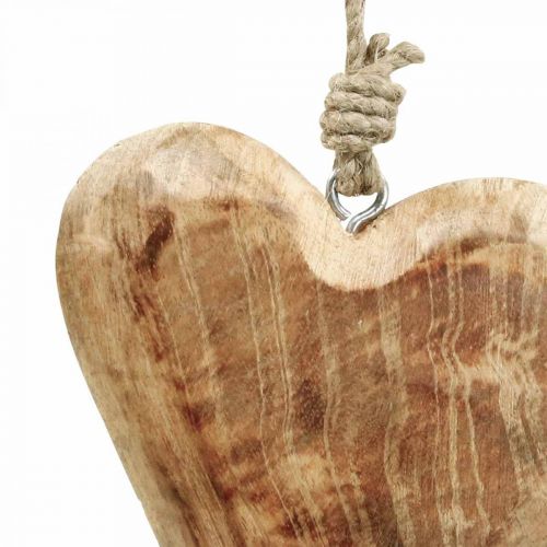 Floristik21 Holzherz Herzen aus Holz Dekoanhänger Mangoholz H14cm 3St