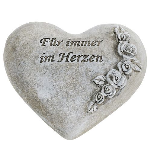 Floristik21 Herzen mit Spruch Grau 13cm x 12cm 3 St