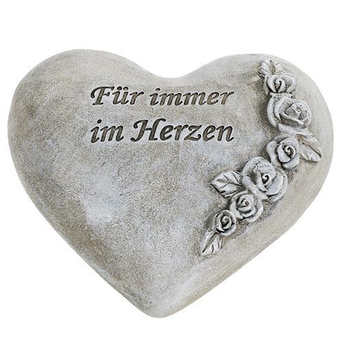 Floristik21 Herzen mit Spruch Grau 13cm x 12cm 3St