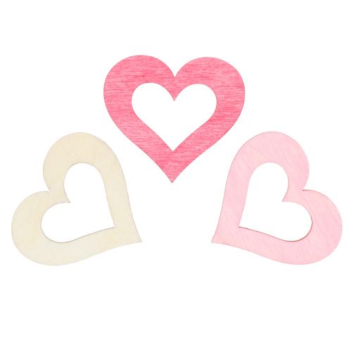Artikel Herzen zum Streuen Rosa, Pink, Natur 4cm 72 St