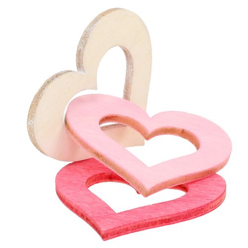 Artikel Herzen zum Streuen Rosa, Pink, Natur 4cm 72 St