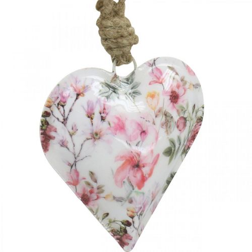Artikel Herz mit Blumenmuster, Muttertag, Metallanhänger H9cm 3St