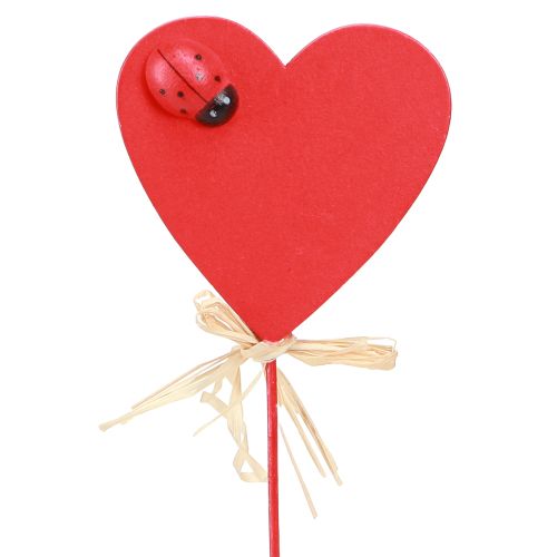 Artikel Herzstecker Holz Rot Deko Herzen Marienkäfer Charm DIY 6cm 16er Set