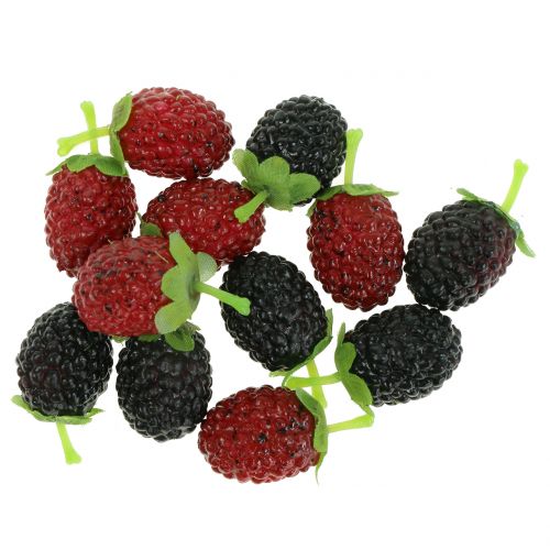 Floristik21 Himbeeren-Mix Rot/Schwarz 4cm x 2cm 36St