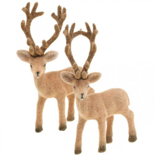 Artikel Deko Hirsch Dekofigur Deko-Rentier Beflockt H17cm 6 St