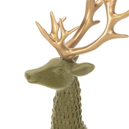 Dekofigur Hirsch mit grüner